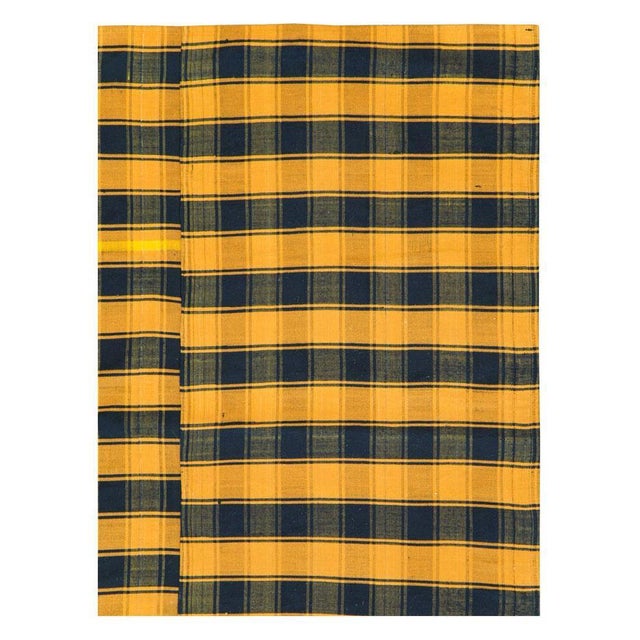 Galerie Shabab Collection Plaid Mid-20th Century Handmade Turkish Flat-Weave Kilim Room Size Accent Rug For Sale - Image 4 of 10