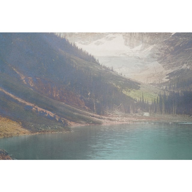 Lake Louise Victoria Glacier Alberta Canada Banff National Park Lithograph 16" For Sale - Image 6 of 8