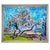 This artwork is an explosion of vibrant, dynamic colors, depicting a tree in full bloom beneath a dazzling sky. The deep...