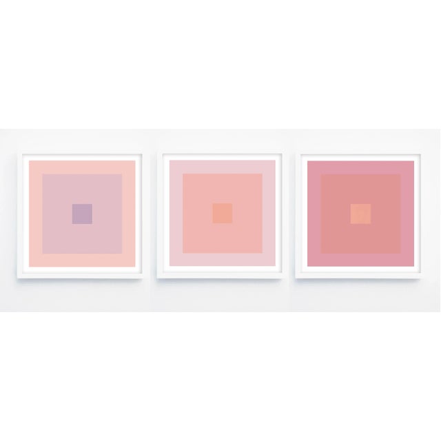 Modern Minimal Color Study Prints - Pink Tones - Set of 3 in White Frame For Sale In Los Angeles - Image 6 of 6
