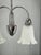 White Vintage Pendant Light in Chrome and Floral Glass by Elektroinstala Děčín, 1950s For Sale - Image 8 of 14