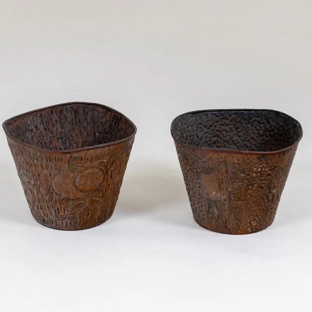 Vintage Italian Copper Plant Pots, Set of 2 For Sale - Image 3 of 6