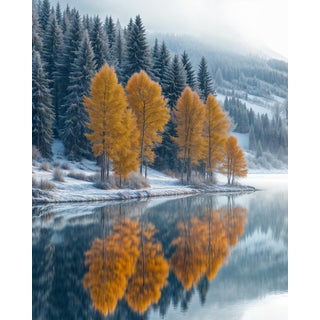 Winter Tree Reflection 1, Contemporary Landscape Photography For Sale