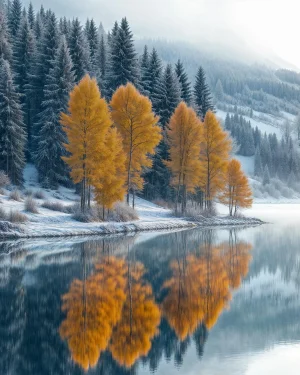 Winter Tree Reflection 1, Contemporary Landscape Photography