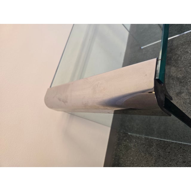 Modern Pace Collection Glass Waterfall End Table For Sale - Image 3 of 8