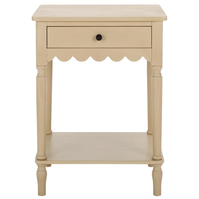 Haven Scalloped 1 Top Drawer Accent Table in Natural For Sale - Image 10 of 10