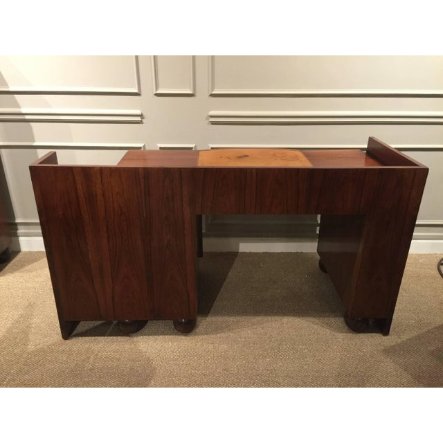 French Art Deco Rosewood Desk and Bookcase For Sale In West Palm - Image 6 of 10