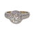 Estate Natural Diamond Halo Engagement Ring. This estate engagement ring is crafted in 18 karat white gold featuring a .86...