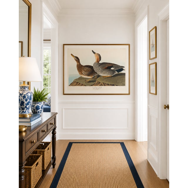 John James Audubon Gadwall Duck, Vintage Art Print Reproduction From Birds of America by John James Audubon, 48″ × 32″ For Sale - Image 4 of 12