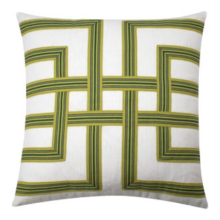 Breeze Lattice Linen Pillow For Sale