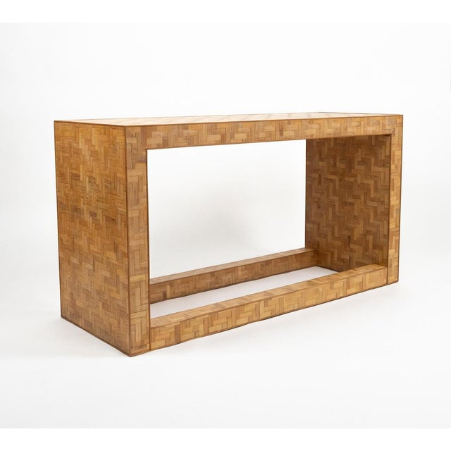 Mid-Century Console Table in Bamboo and Rattan in the style Vivai Del Sud, Italy, 1970s For Sale - Image 4 of 11