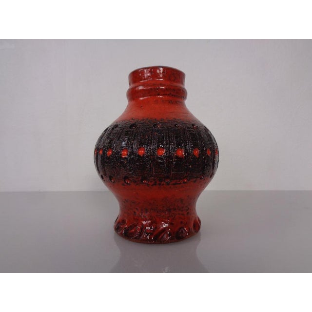 1960s Red & Black Sawa Ceramic Vase, Germany, 1960s For Sale - Image 5 of 18