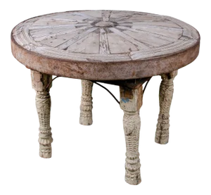 Indian Bullock Cart Wheel Table