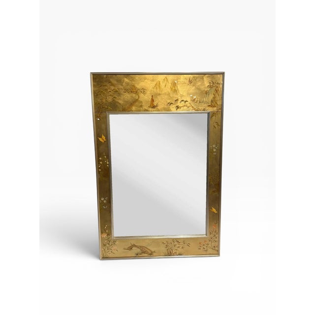 Labarge 1980s LaBarge Chinoiserie Églomisé Mirror For Sale - Image 4 of 10
