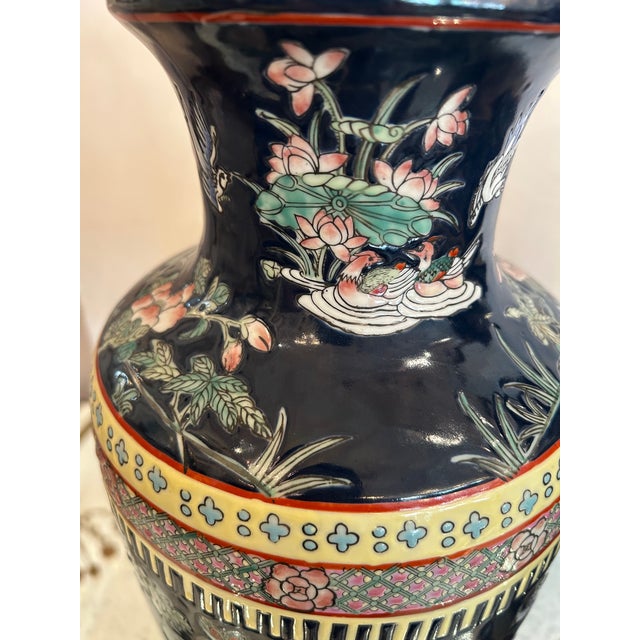 1950s 1950s Monumental Chinoiserie Famille Noir Style Pair of Table Lamps by Frederick Cooper - a Pair For Sale - Image 5 of 18