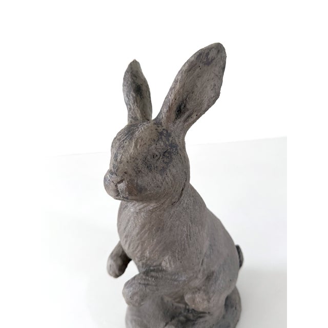 Vintage Cast Concrete Garden Rabbit For Sale - Image 9 of 13