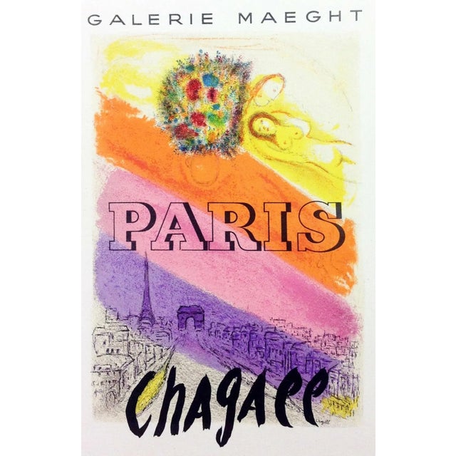 Abstract Chagall Lithograph 21 Paris Art in Posters For Sale - Image 3 of 3