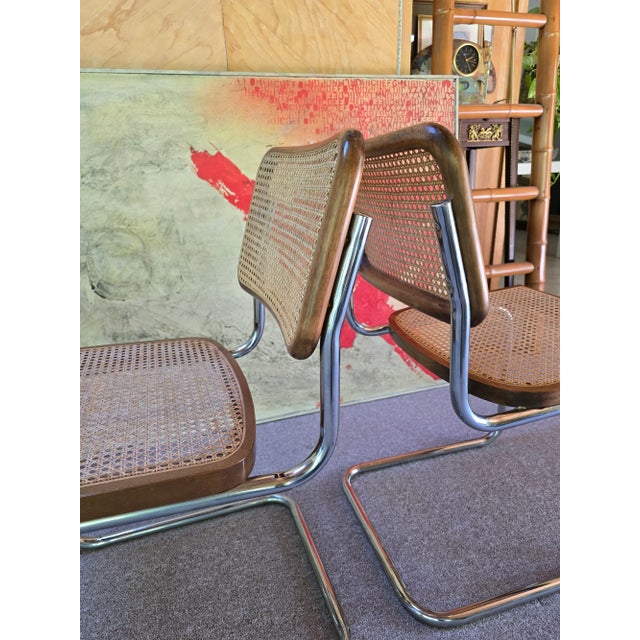 Vintage Mid Century Modern Italy Marcel Breuer Pr Chairs For Sale - Image 9 of 11