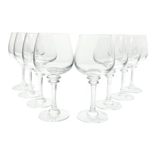 Pottery Barn “Claro” Set of 8 Balloon Wine Glasses For Sale