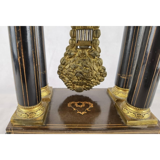 Black Antique French Pendulum Clock, 1845 For Sale - Image 8 of 18