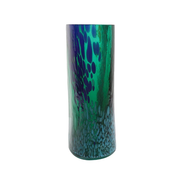 Forest Green Italian Artisanal Green Murano Glass Vase, 1970s For Sale - Image 8 of 13
