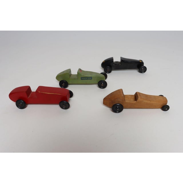 Set of Four Vintage Painted Pinewood Racers For Sale In New York - Image 6 of 18