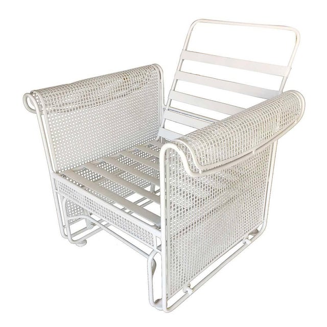 Woodard Mesh Outdoor Patio Side Glider Rocking Lounge Chair Chairish