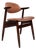 Brown Leather Cowhorn Chair, 1970s For Sale