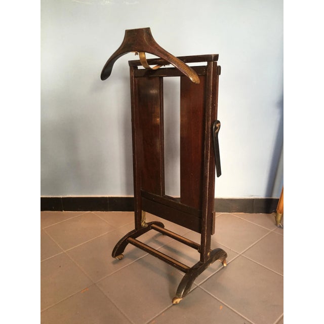 Vintage Walnut and Brass Details Valet from Fratelli Reguitti, 1970s For Sale - Image 16 of 16