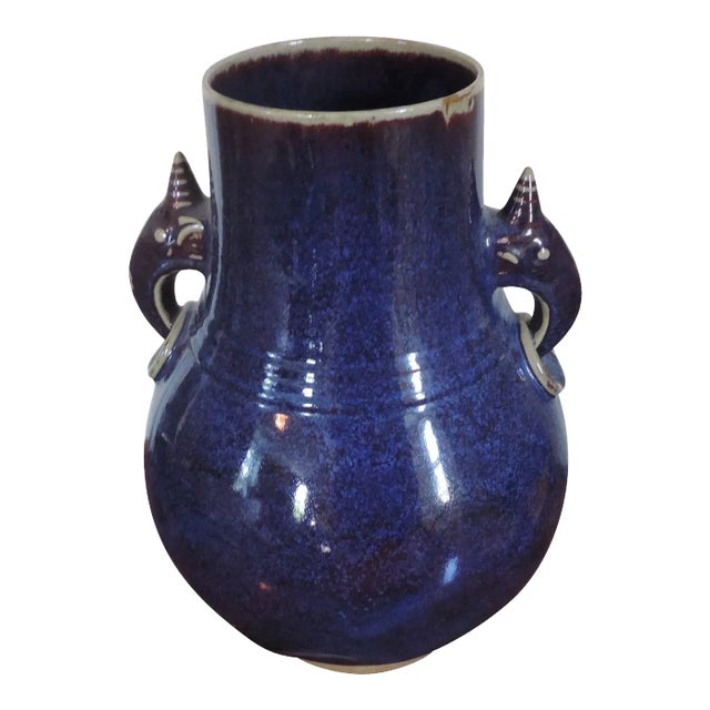 19th Century Chinese Sang de Boeuf Oxblood Flambe Glazed Porcelain Vase For Sale