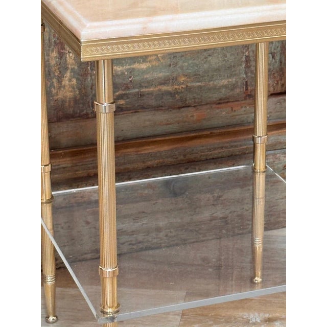 French Pair of French Brass Side Tables, Mid-20th C. For Sale - Image 3 of 7