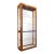 Vintage-Style Tall Oak Curio Display Cabinet W/ Illuminated Glass Shelves, Magnetic Doors & Antique Brass Knobs For Sale