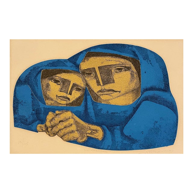 Jorge Dumas Mother and Child Etching For Sale