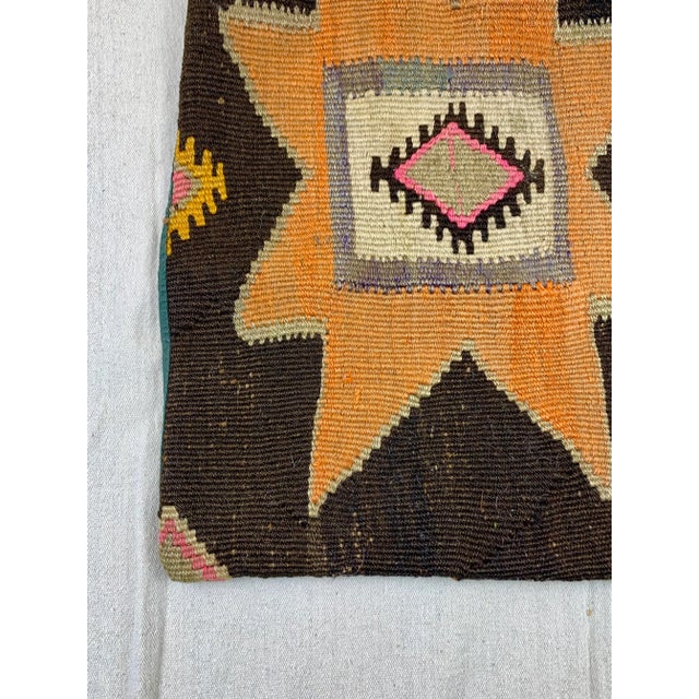 Vintage Turkish Kilim Decorative Pillow Cover For Sale In New Orleans - Image 6 of 9