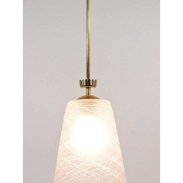 Gio Ponti Mid-Century Brass Crown Pendant Lamp Lantern in the style of Gio Ponti, Italy, 1950s For Sale - Image 4 of 18