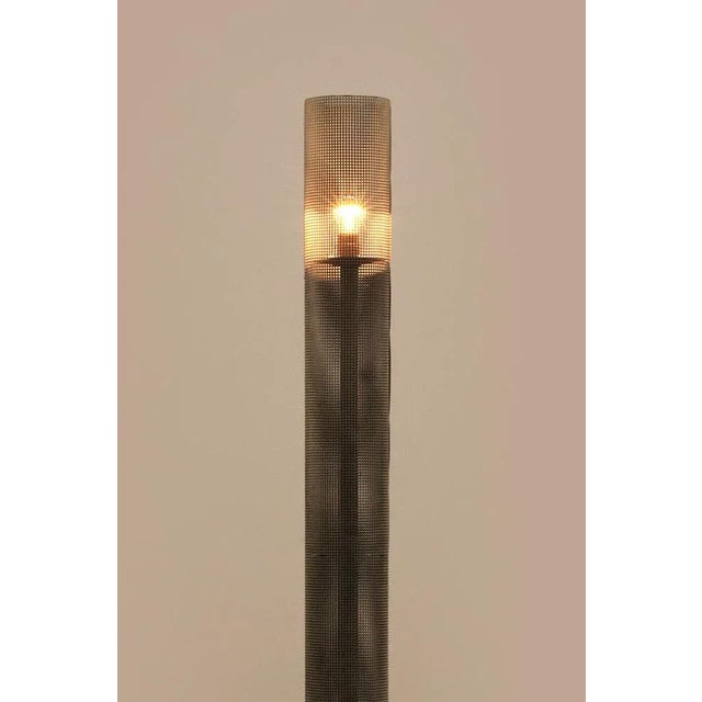 Vintage Italian White Metal Floor Lamp, 1960 For Sale - Image 10 of 12