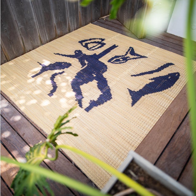 2020s Figurative Fiber Art Rug by Meriem Bouderbala – Handwoven Tunisian Wall Art, Indoor Outdoor For Sale - Image 5 of 10