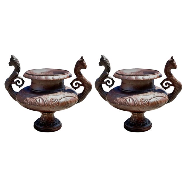 Large Italian Cast Iron Goblets, Set of 2 For Sale