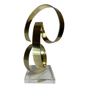 Late 20th Century Abstract Gold Aluminum Ribbon Sculpture by Dan Murphy