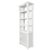 Pair of Petite White Lacquer Faux Bamboo & Wicker Étagère Cabinets For Sale - Image 4 of 9