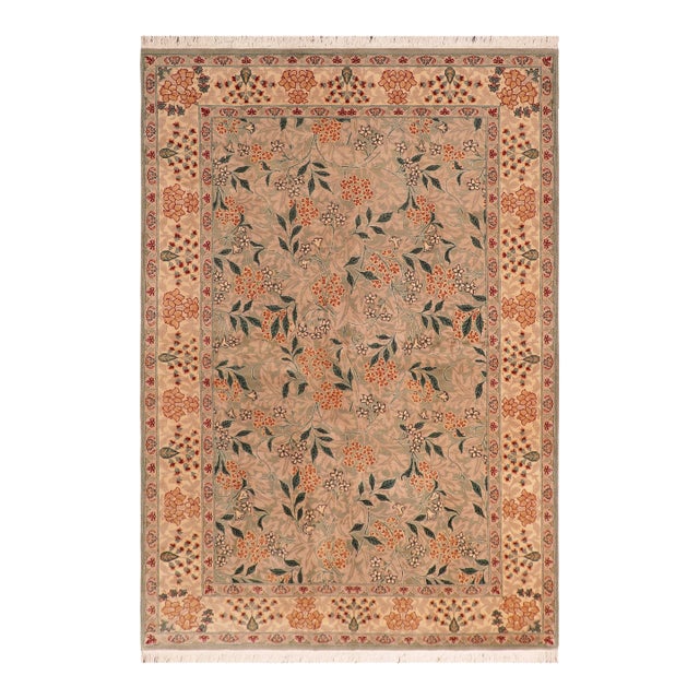 Floral 1990's Pak-Persian Green/Green Wool Rug - 6'1'' X 9'1'' For Sale