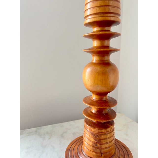 Mid-Century Modern Vintage Scandinavian Wooden Candleholder, Sweden, 1960s For Sale - Image 3 of 9