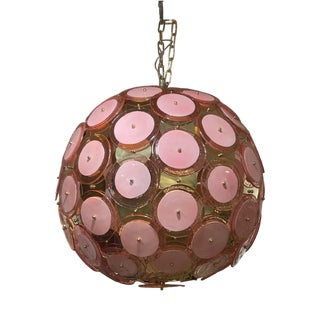 Pink Murano Glass Disco Lamp, 1960s For Sale