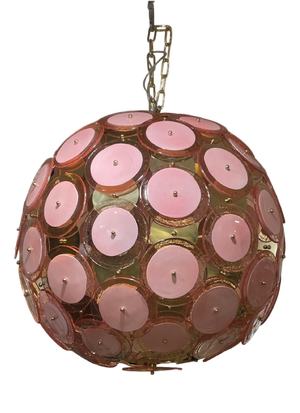 Pink Murano Glass Disco Lamp, 1960s