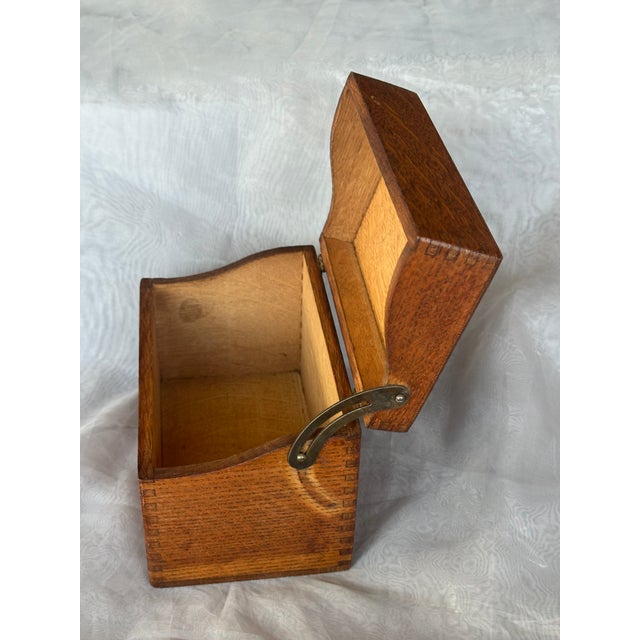Antique Dovetail Joint Shaw Walker Wood Box For Sale - Image 9 of 14