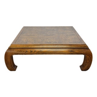 Vintage Burlwood Henredon Style Ming Leg Coffee Table For Sale