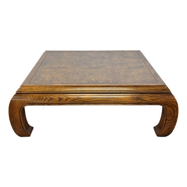 Vintage Burlwood Henredon Style Ming Leg Coffee Table For Sale