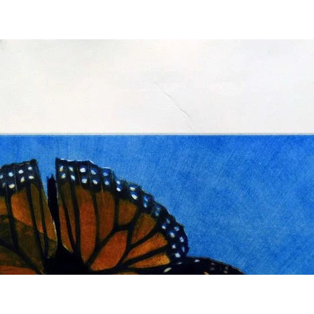 Paper GH Rothe "Monarch's Journey" Colored Hand Signed Artwork of a Butterfly For Sale - Image 7 of 9