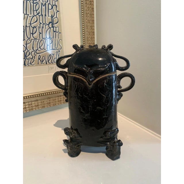 Modern Studio Pottery Lidded Storage or Vase Vessel For Sale - Image 3 of 13