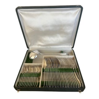 Frionnet Francois Mid Century Shell Pattern Silverware- Set of 37 For Sale